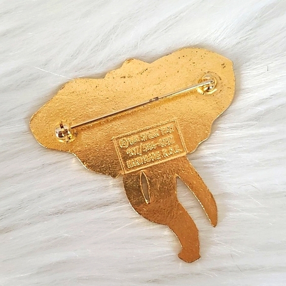 Vintage 1989 80s William Spear Enamel Champleve Handmade Elephant Brooch Pin 1.5 - Picture 9 of 10